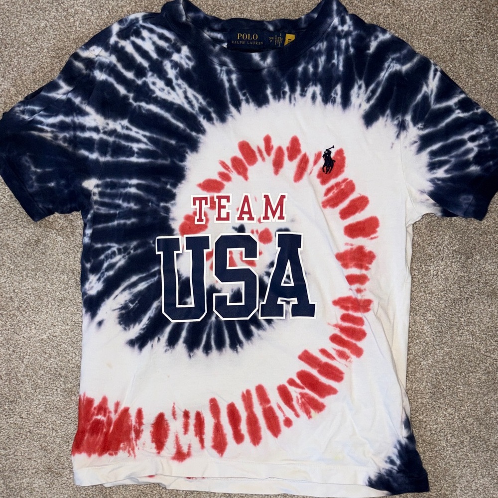 Boys Polo Ralph Lauren Team USA Tie-Dye T-Shirt as S(8)